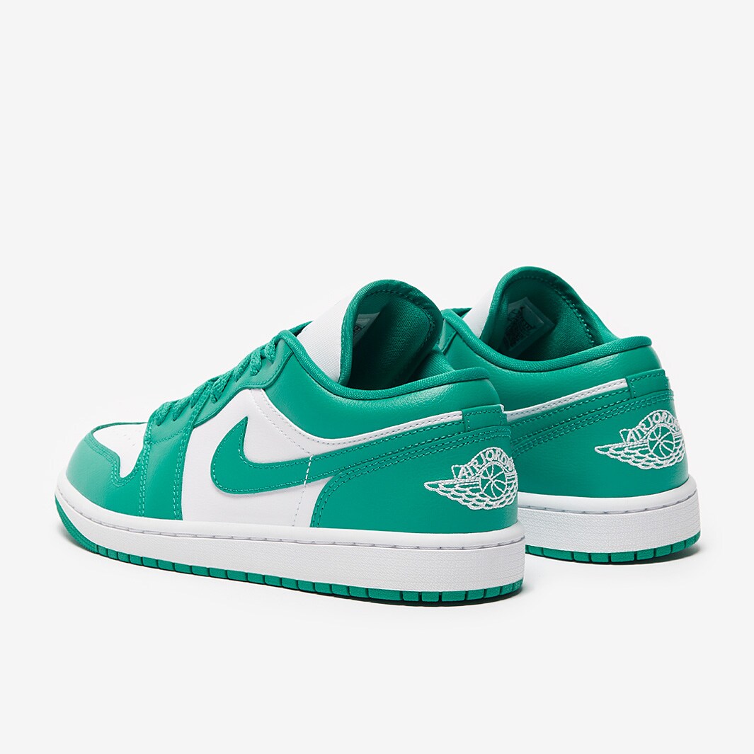 Womens Air Jordan 1 Low White/New Emerald/White Womens Shoes