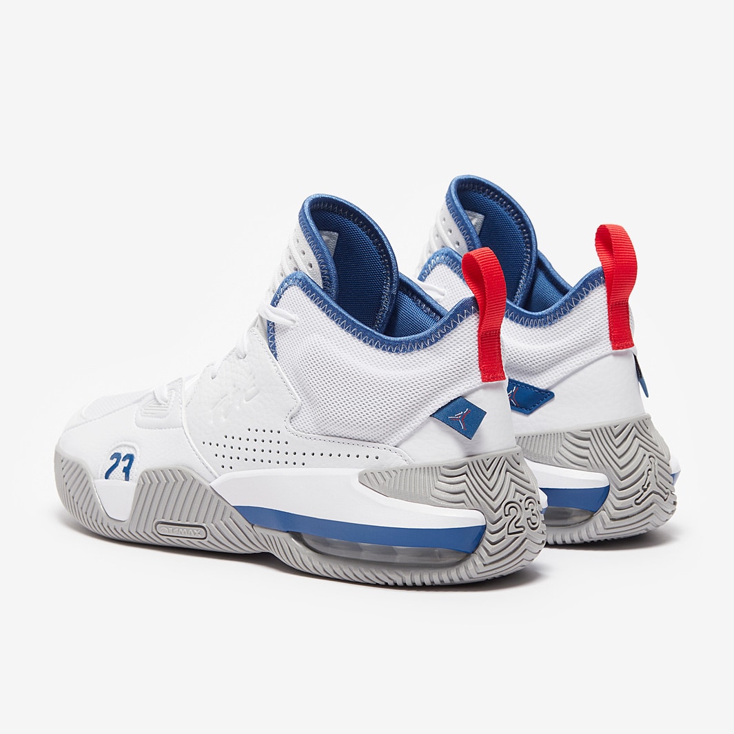 red white blue basketball shoes