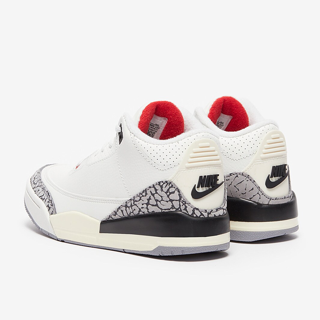 jordan 3 white cement red