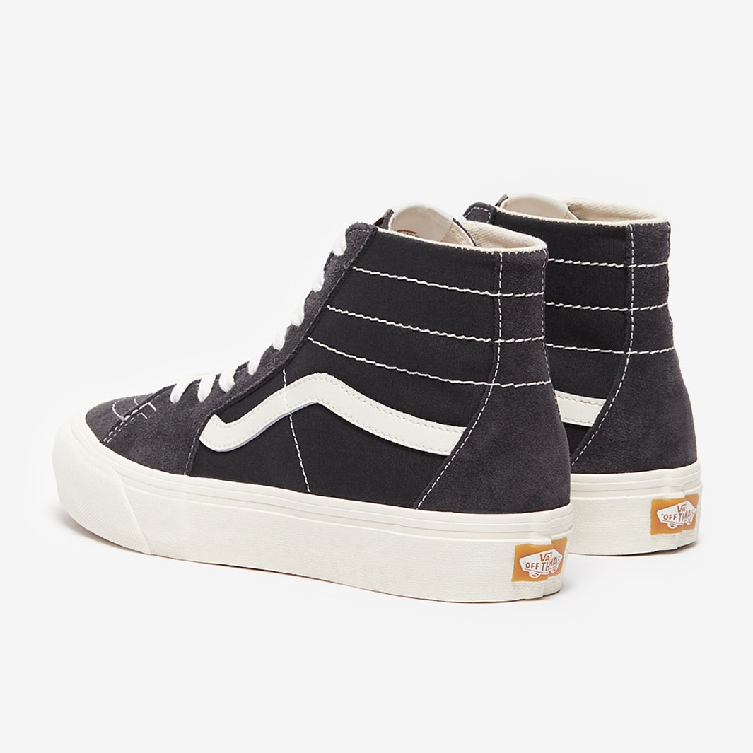 Black Leather Vans Sk8 Hi Lite Grey Vans Canvas Sk8-hi Black New