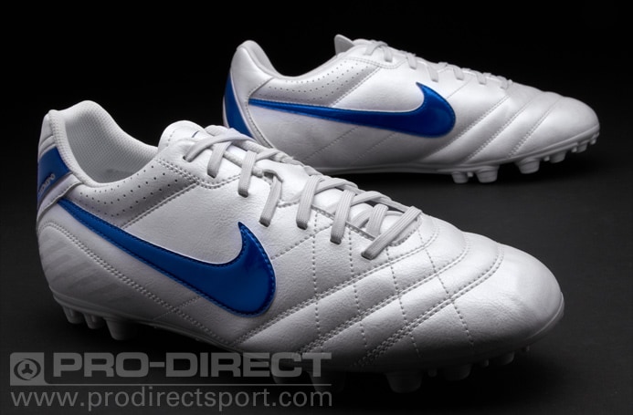 Botas de Fútbol - Nike Tiempo - Natural - - AG - Blanco - Azul - Gris | Pro:Direct Soccer