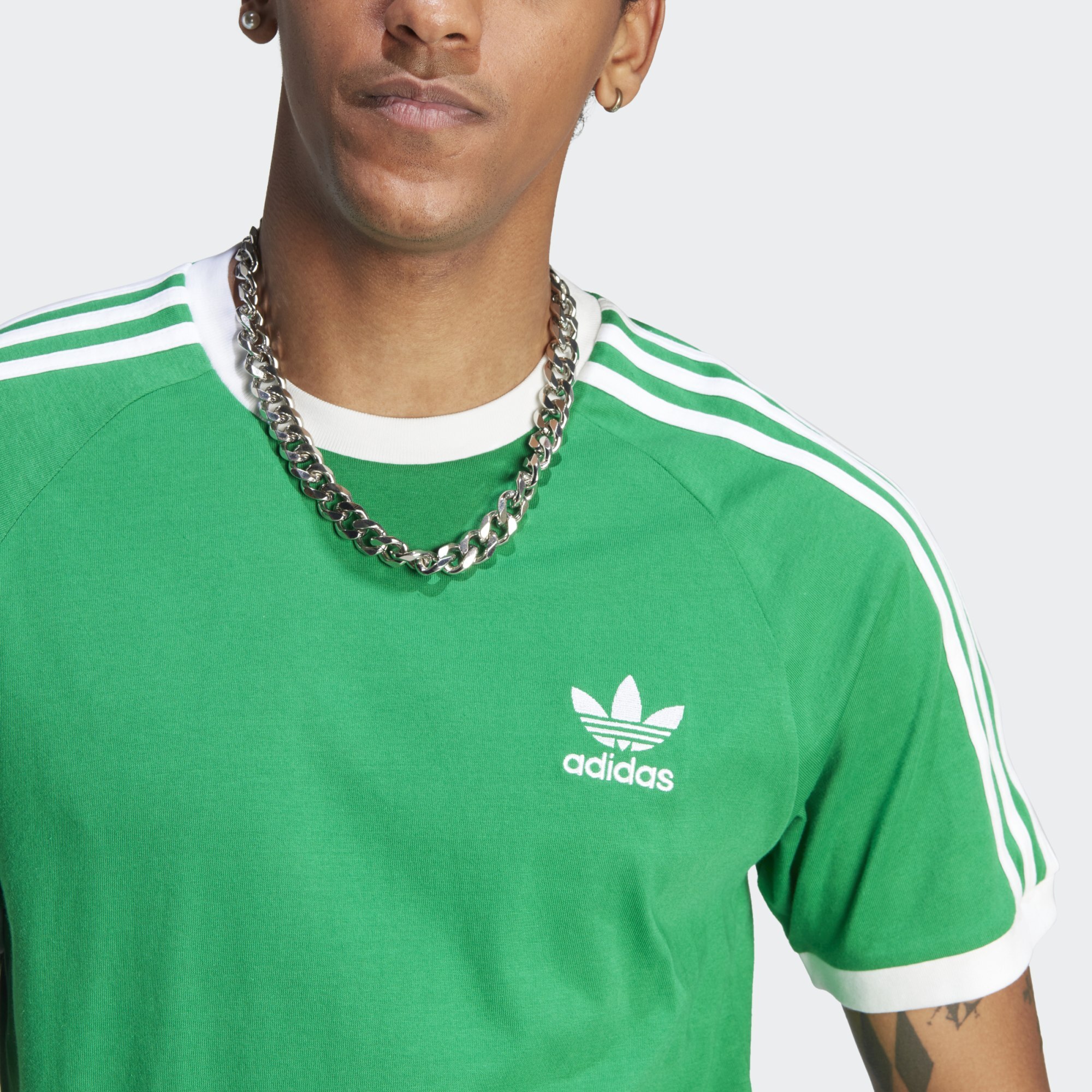 adidas originals 3 stripes t shirt green