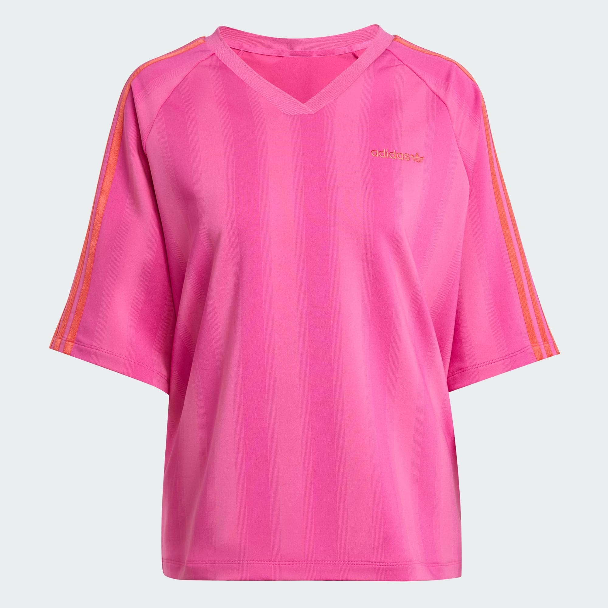 売れ筋商品|||アディダスオリジナルス Tシャツ レディース トップス Polo shirt - semi lucid fuchsia adidas Stripe Zip Polo Shirt - Lucid Fuchsia/Black