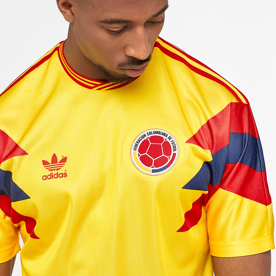 Adidas originals retro colombia football jersey in clearance yellow