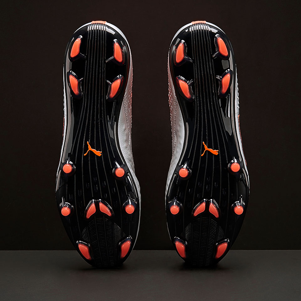 Puma One 2 Lth FG - Puma Silver/Shocking Orange/Puma Black
