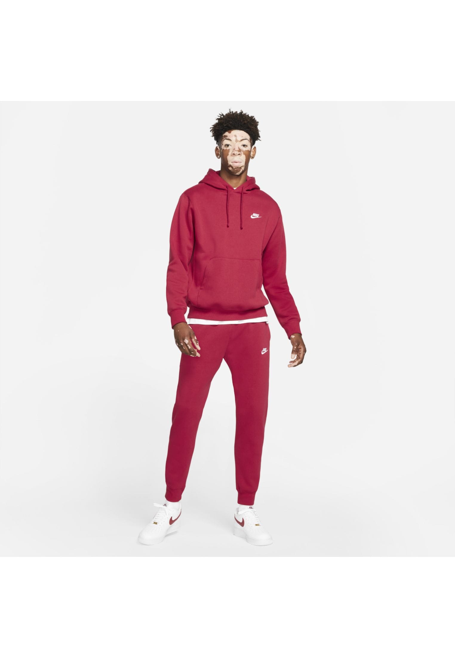 Nike Sportswear Club Fleece Joggers - Pomegranate/Pomegranate/White ...