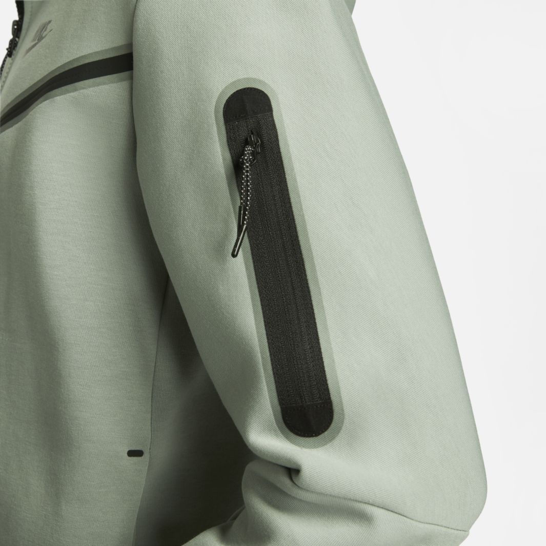Nike Sportswear Tech Fleece Full Zip Hoodie - Mica Green/Black - Tops ...