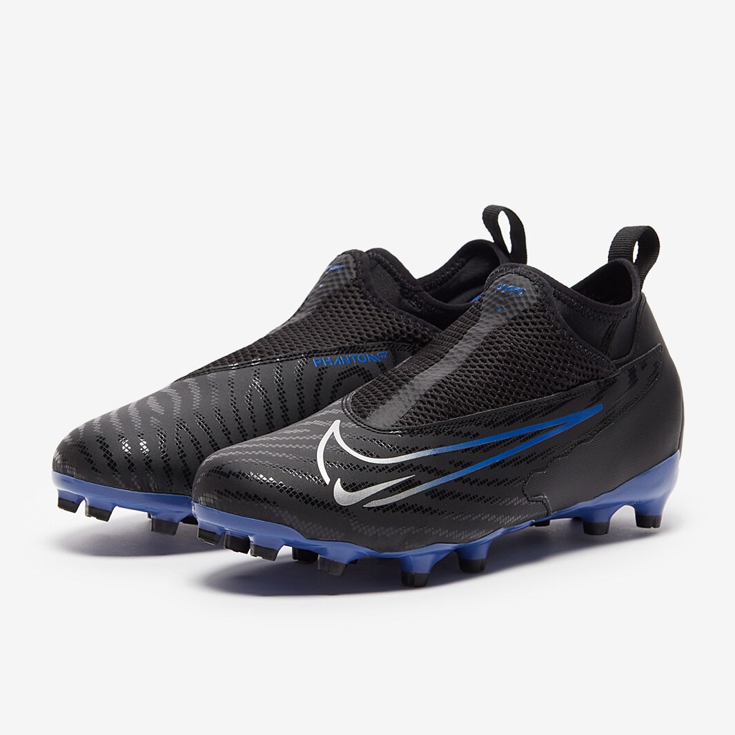 Nike Kids Phantom GX Academy DF FG/MG - Black/Chrome/Hyper Royal