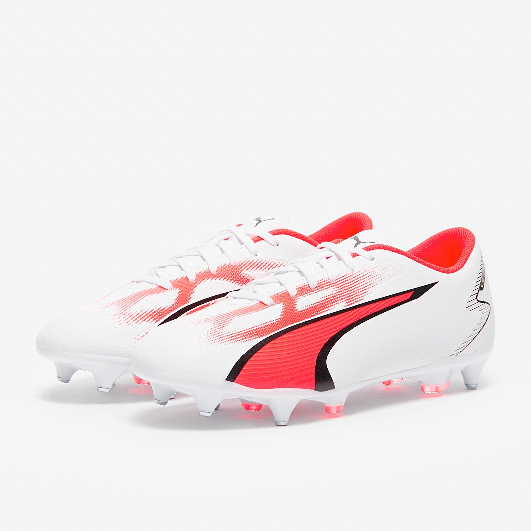 Puma Ultra Play MxSG Puma White/Fire Orchid Mens Boots Pro