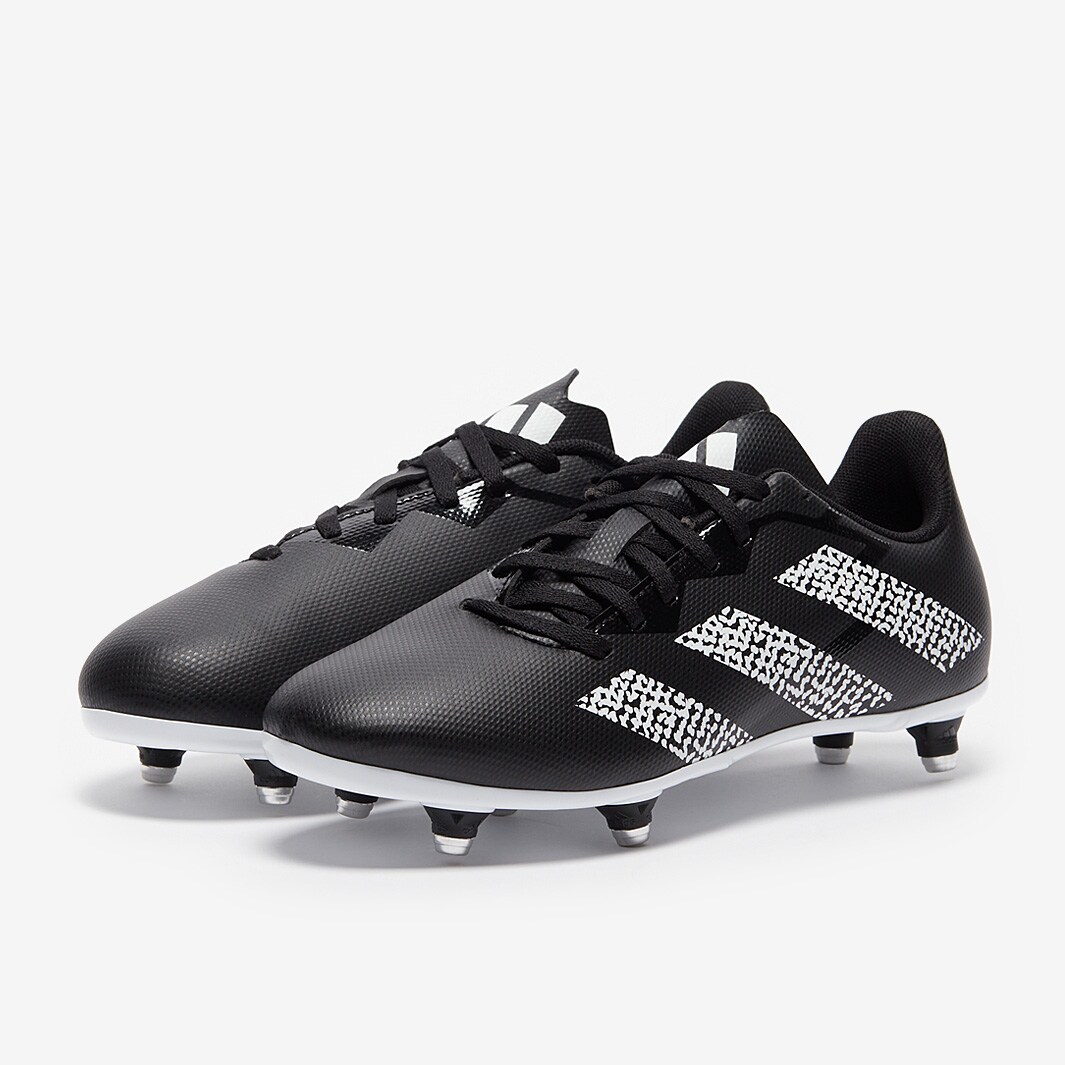 adidas Rugby Junior SG core black/white/silver met. Junior Boots