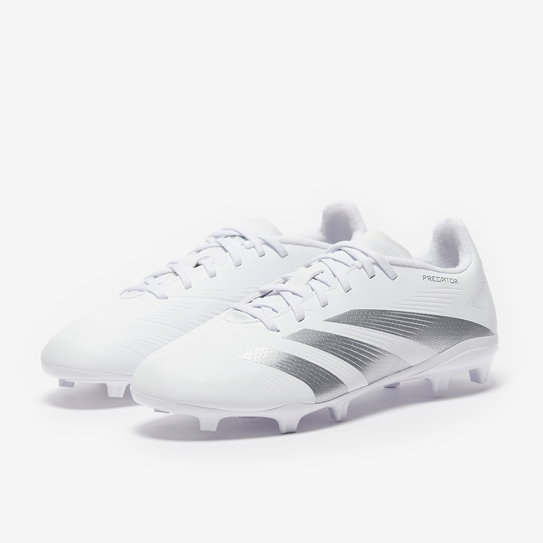 adidas Kids Predator League Low Firm Ground - White/Silver