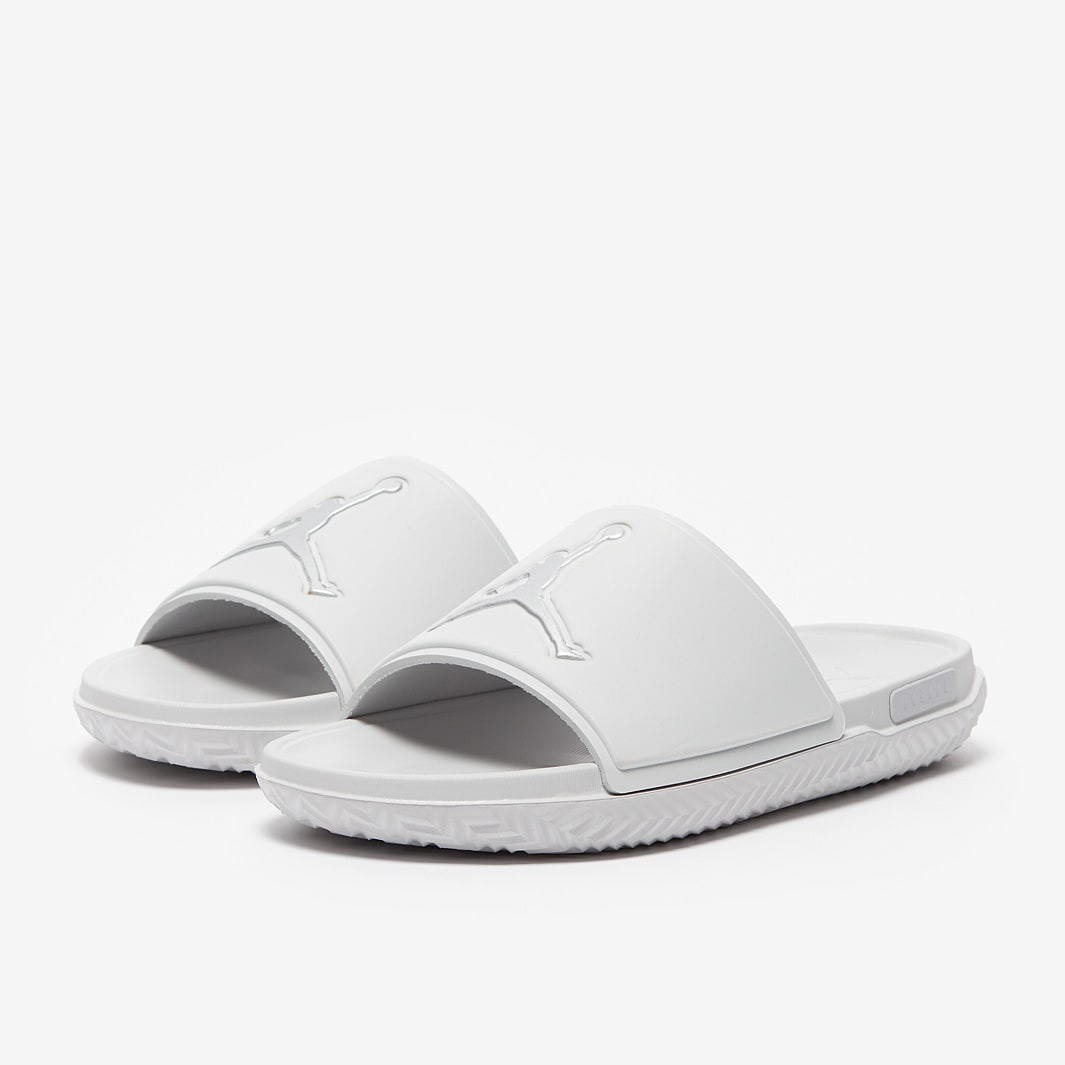All white jordan slides discount