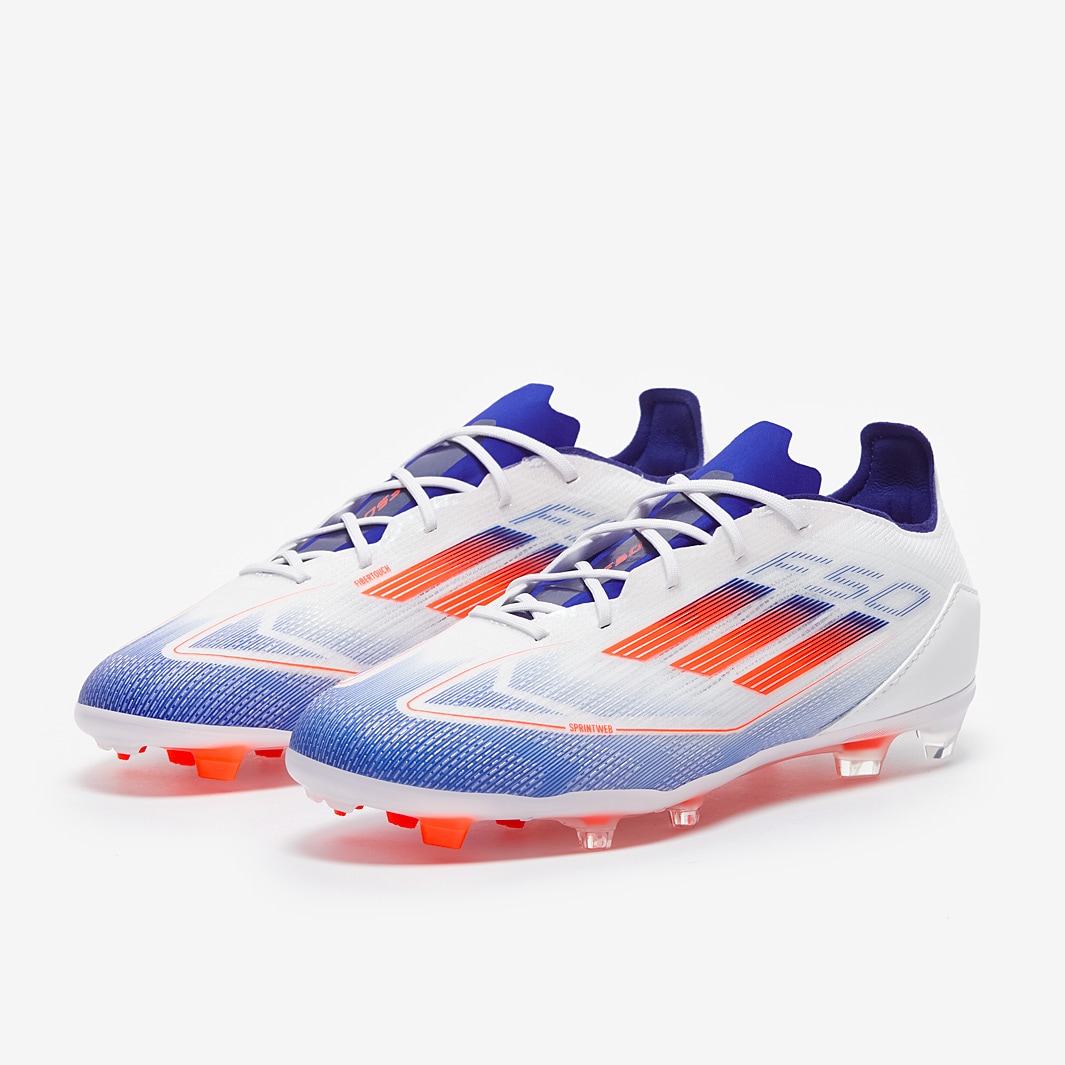 adidas Kids F50 Pro Firm Ground - Ftwr White/Solar Red/Lucid Blue