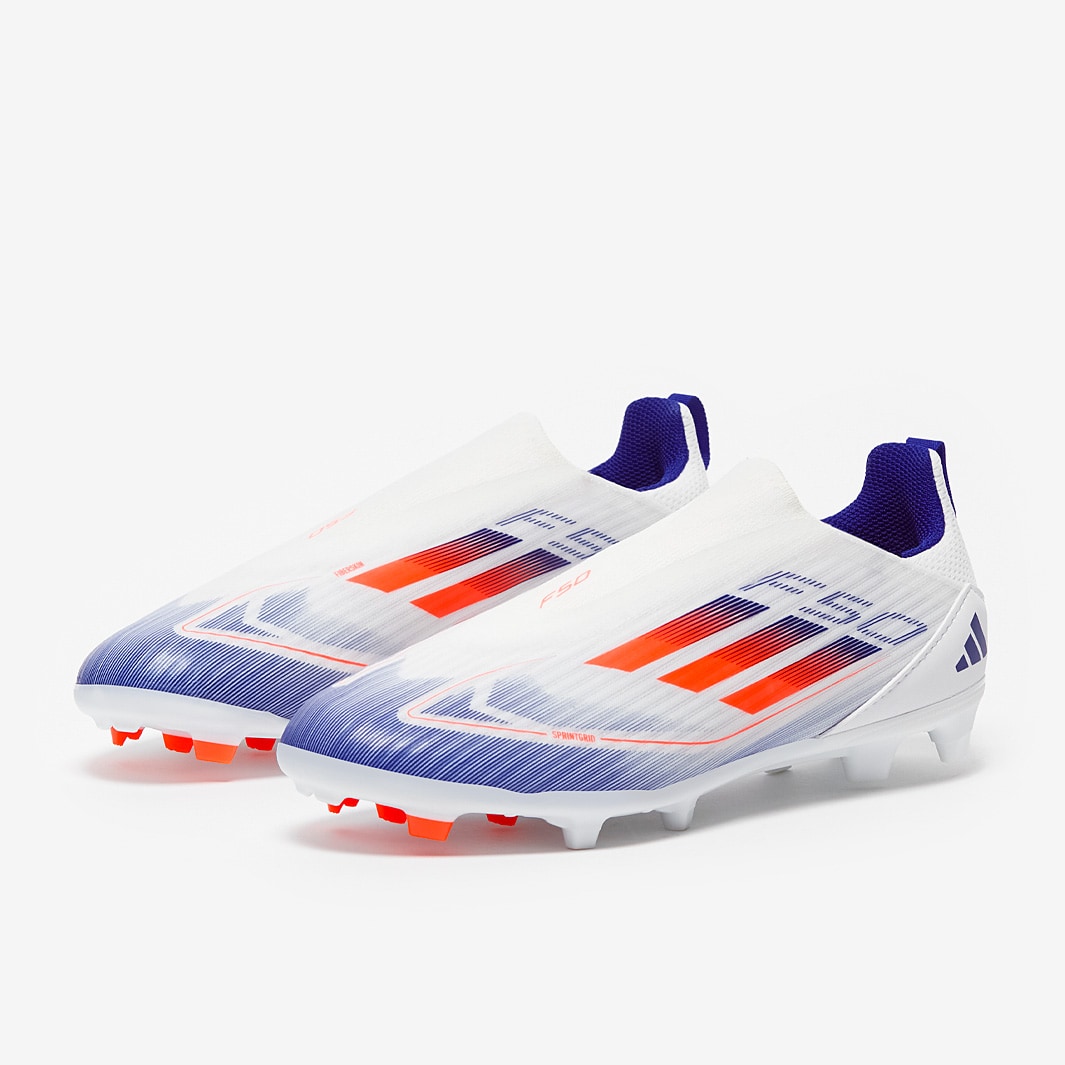 adidas Kids F50 League Laceless Firm Ground/Mixed Ground - Ftwr