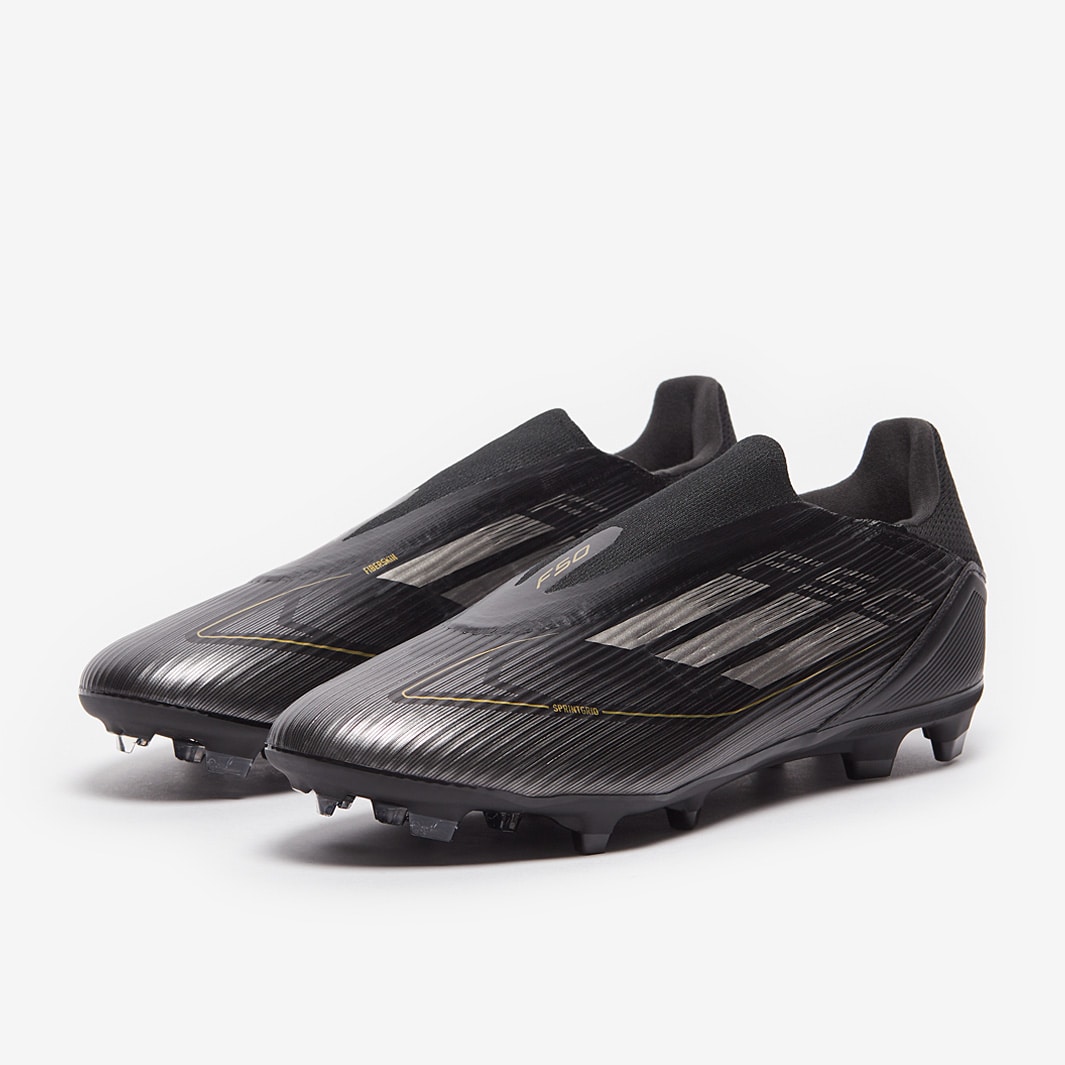 adidas F50 League Laceless Firm Ground Mixed Ground Core Black Iron Met Gold Met Adult Boots Pro Direct Soccer