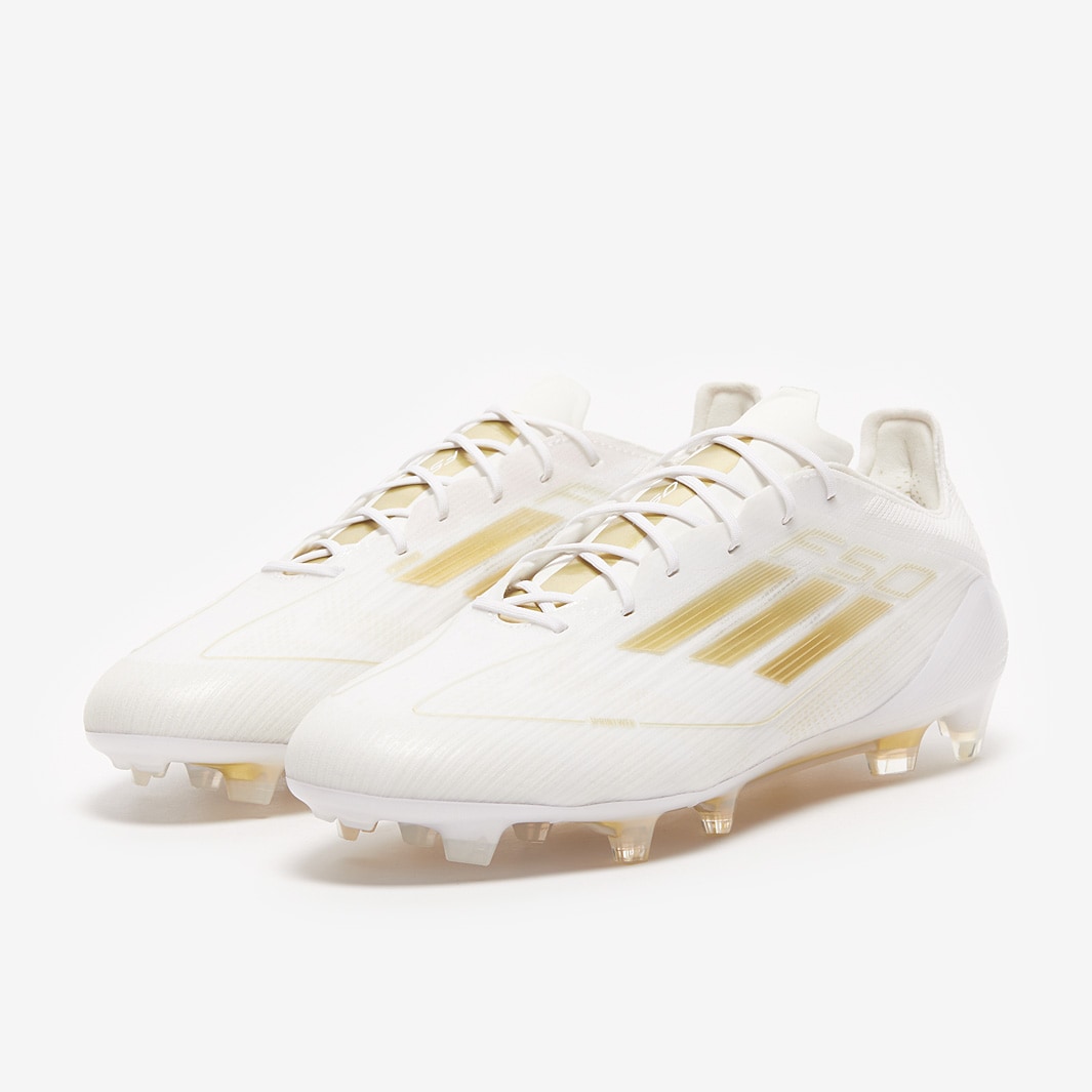 adidas F50 Elite Firm Ground Ftwr White Gold Met Ftwr White Adult Boots