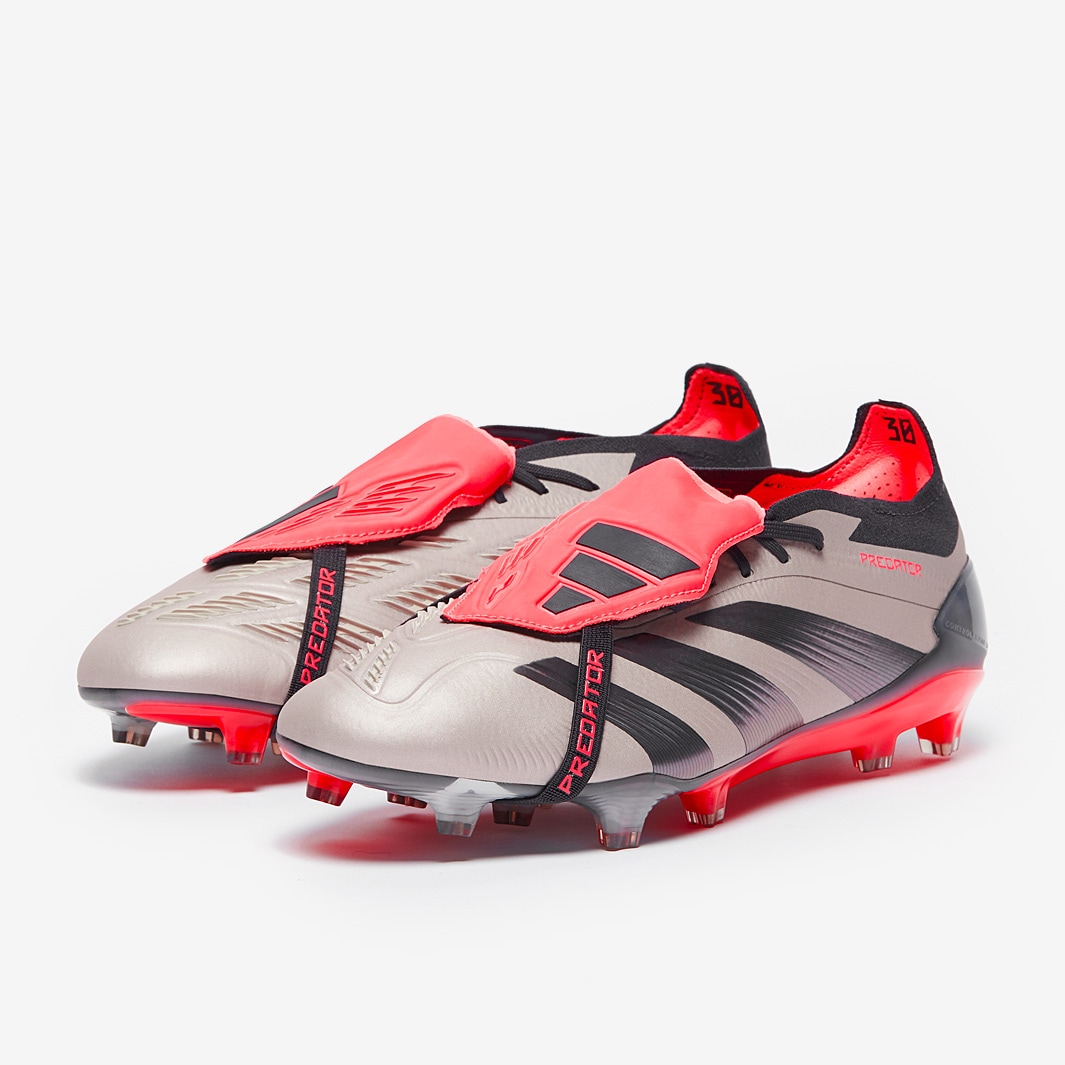 adidas Predator Elite Tongue FG Platin Met Nero Aurora Carbone Scarpe Calcio Adulti Pro Direct Soccer