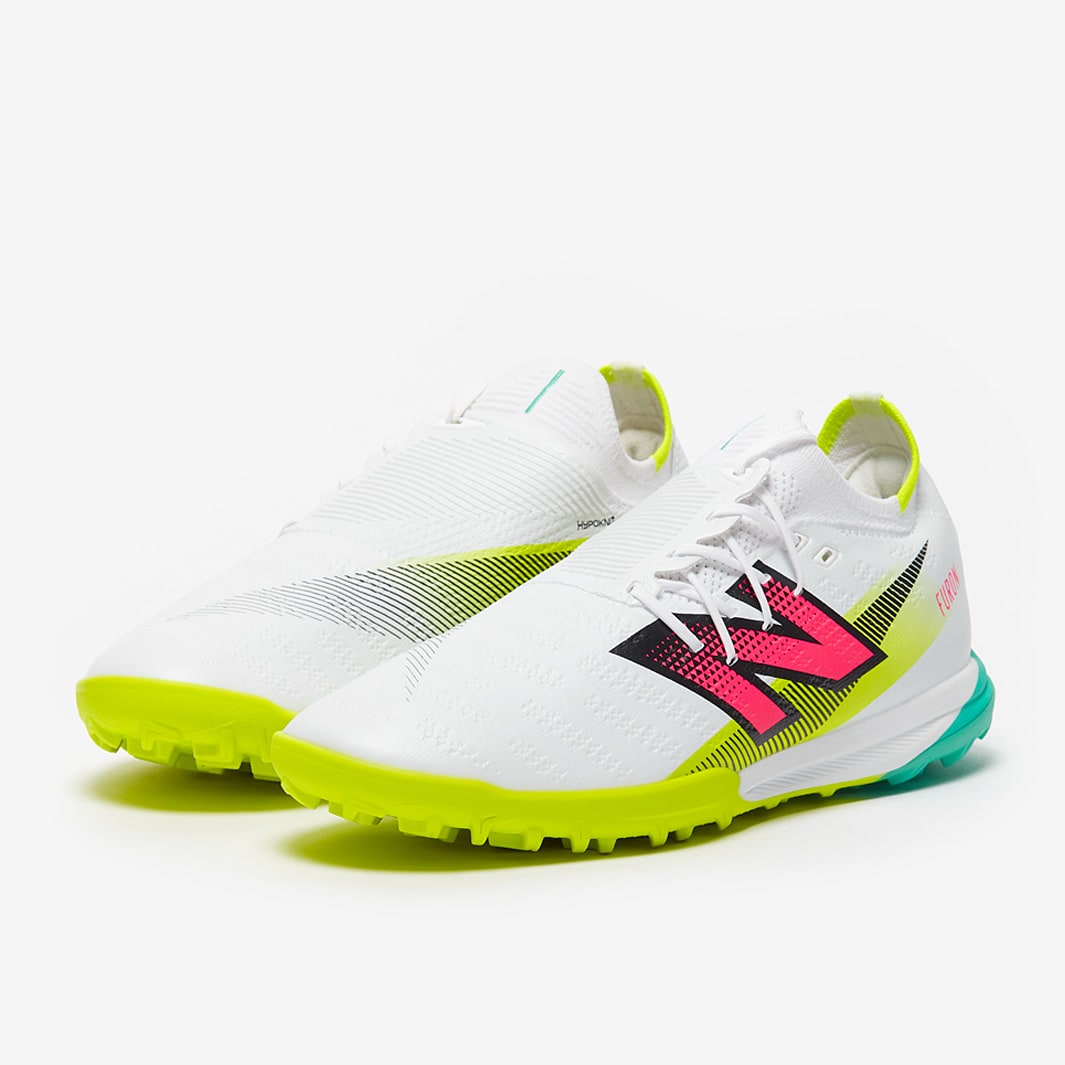 New Balance Furon V7+ Pro Turf - White/Pink/Lime - Adult Boots |
