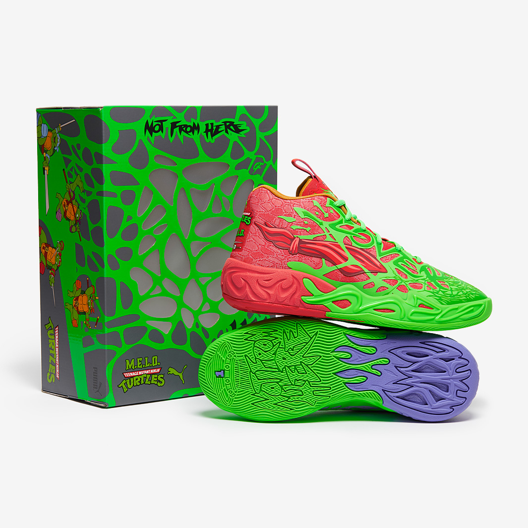 Puma Fluro Green Pes/PUMA Red/Dark Amethyst Trainers