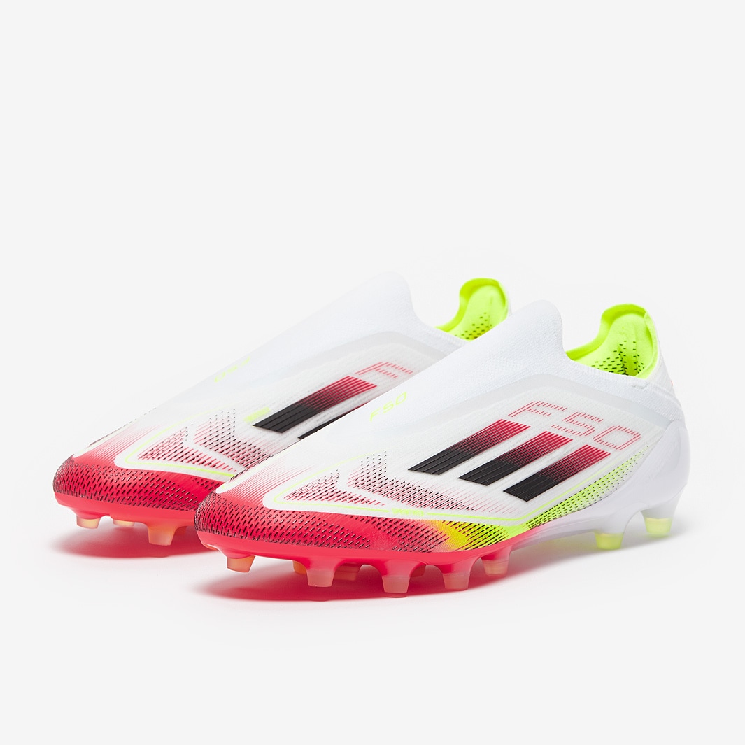 adidas F50 Elite Laceless Artificial Grass - White/Black/Solar
