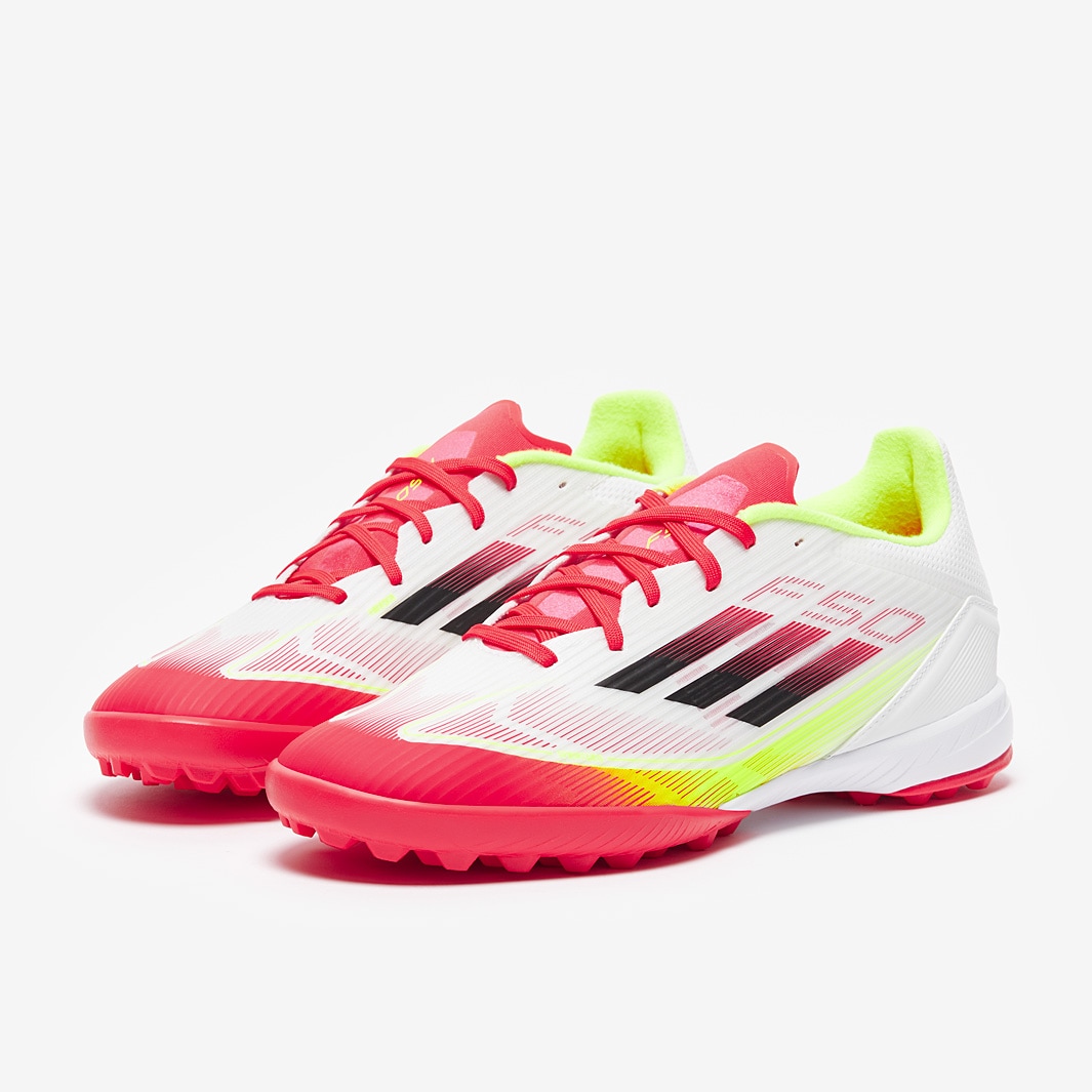 adidas F50 League Turf - White/Black/Solar Yellow - Adult Cleats |