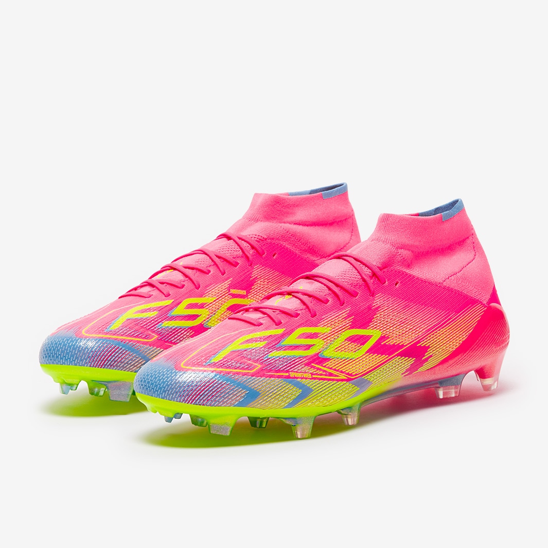 adidas Womens F50 Elite Mid Firm Ground - Lucid Pink/Lucid Lemon