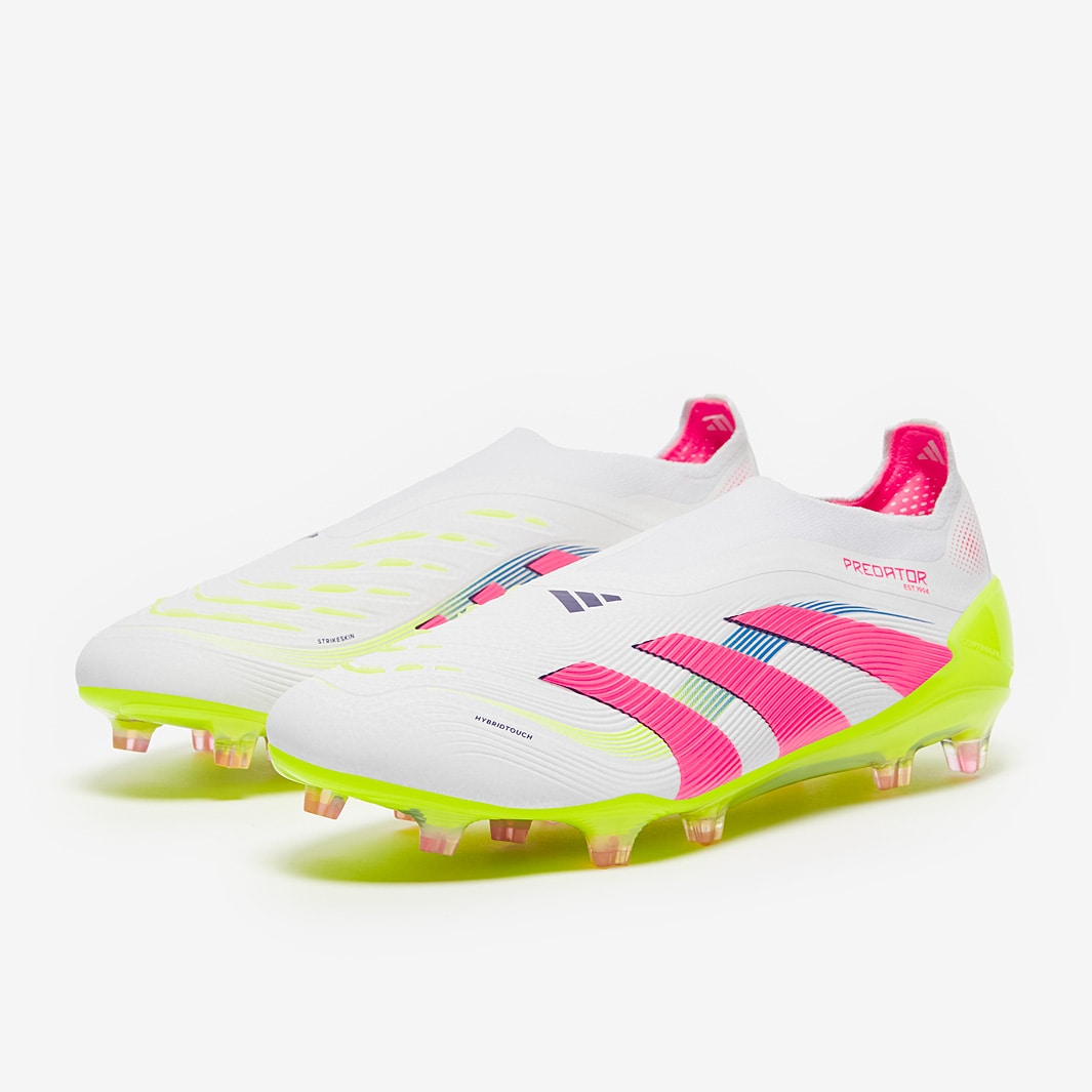adidas Predator Elite Laceless Firm Ground - White/Lucid Pink