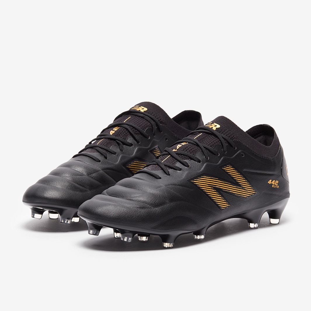 New Balance 442 サッカーシューズ ゴールド/ブラック New Balance 442 V2 Elite Firm Ground - Black/Metallic Gold - Adult