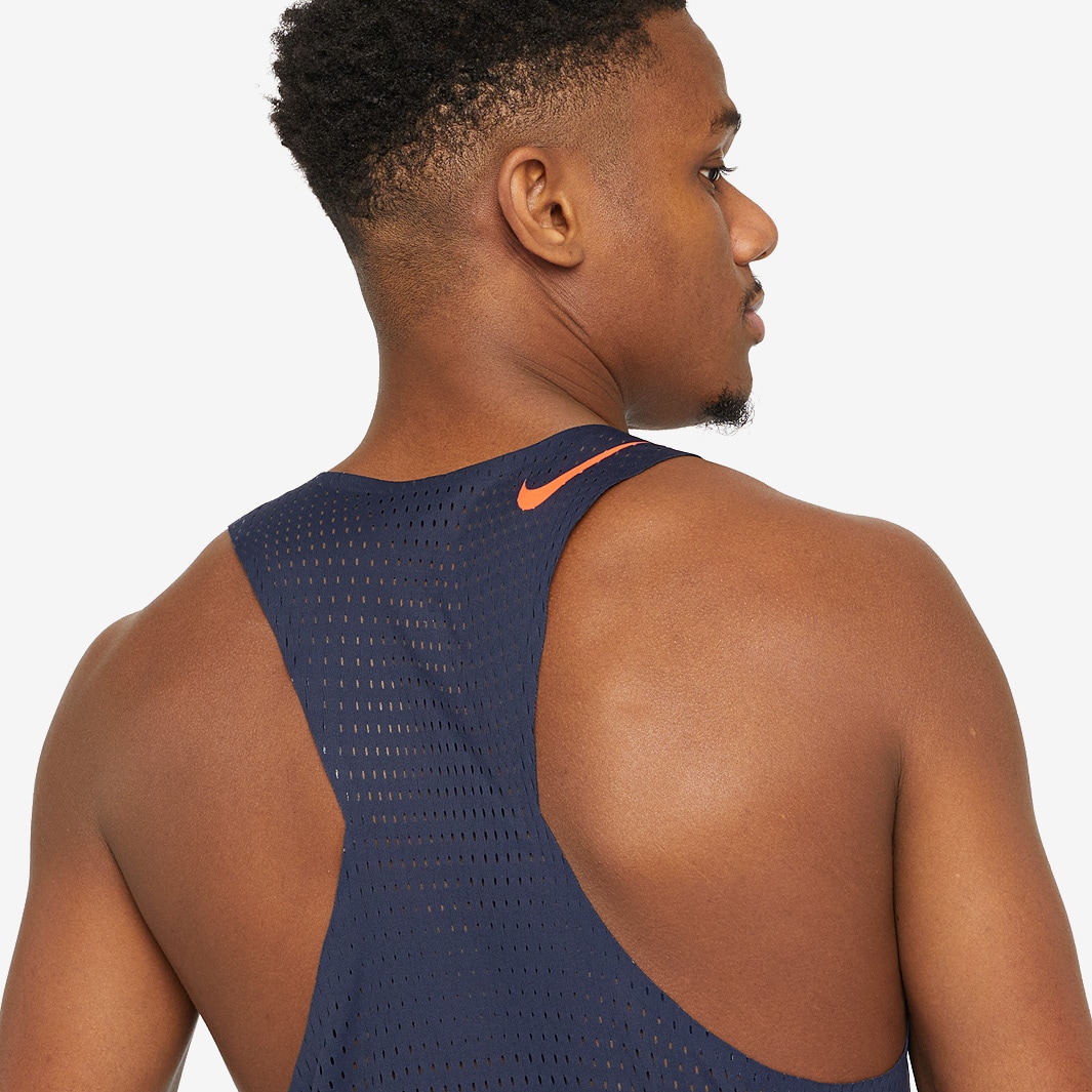 Nike Dri-FIT ADV Aeroswift Singlet - Obsidian/Bright Crimson