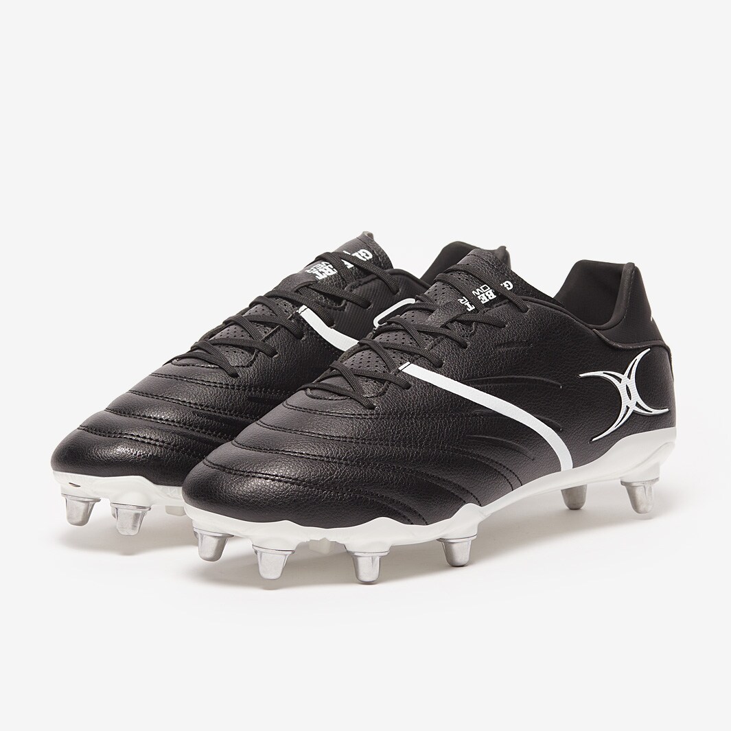 Gilbert Sidestep X20 8 Stud Power Rugby Boots - Black/White