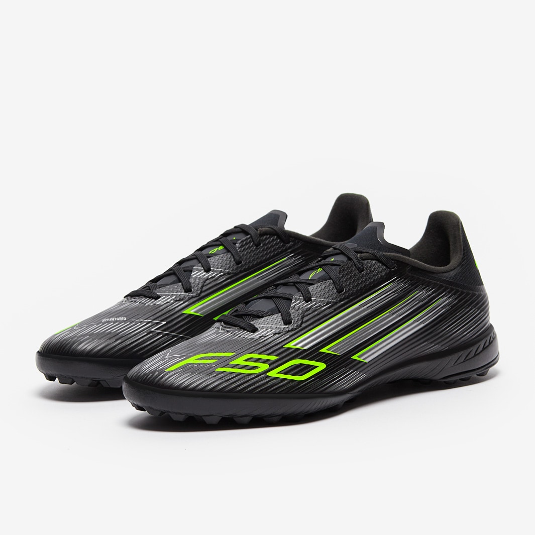 adidas F50 League Turf - Core Black/Iron Met./Lucid Lemon - Adult