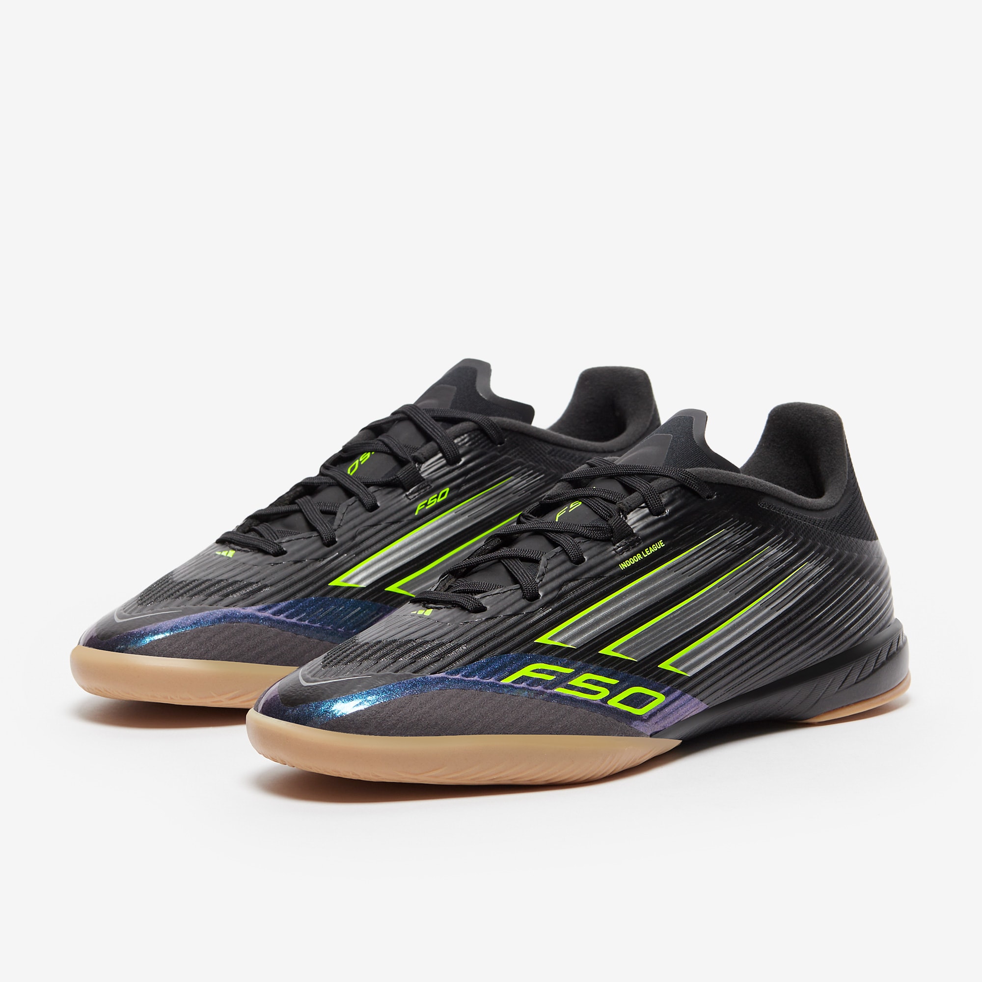adidas F50 League Indoor - Core Black/Iron Met./Lucid Lemon
