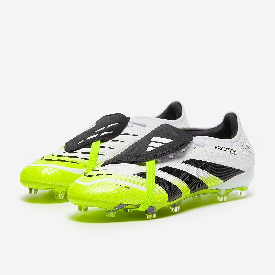 adidas Predator サッカーシューズ ホワイト/ブラック/ライム adidas Predator Pro Tongue Firm Ground - Ftwr White/Core Black