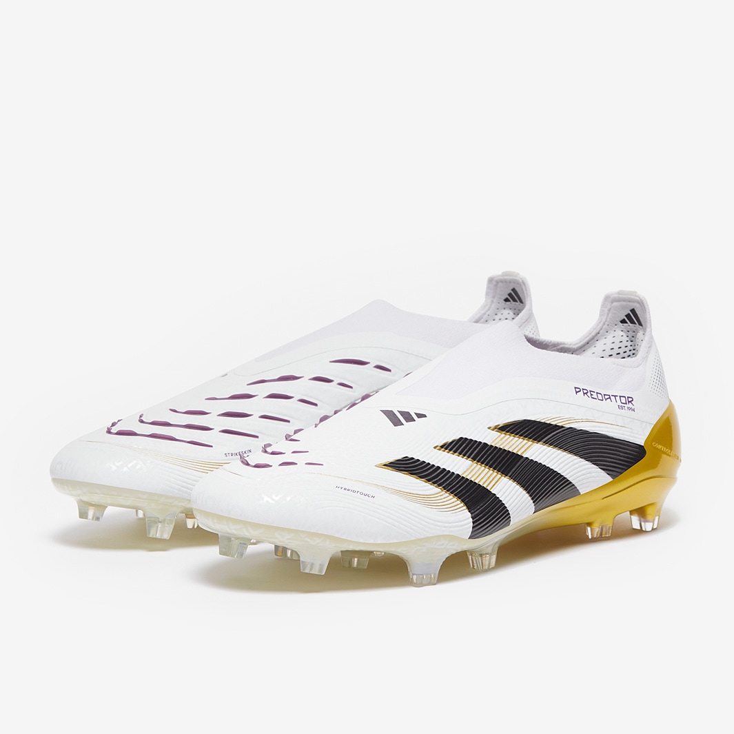 adidas Predator Elite Laceless Firm Ground - White/Core Black/Met