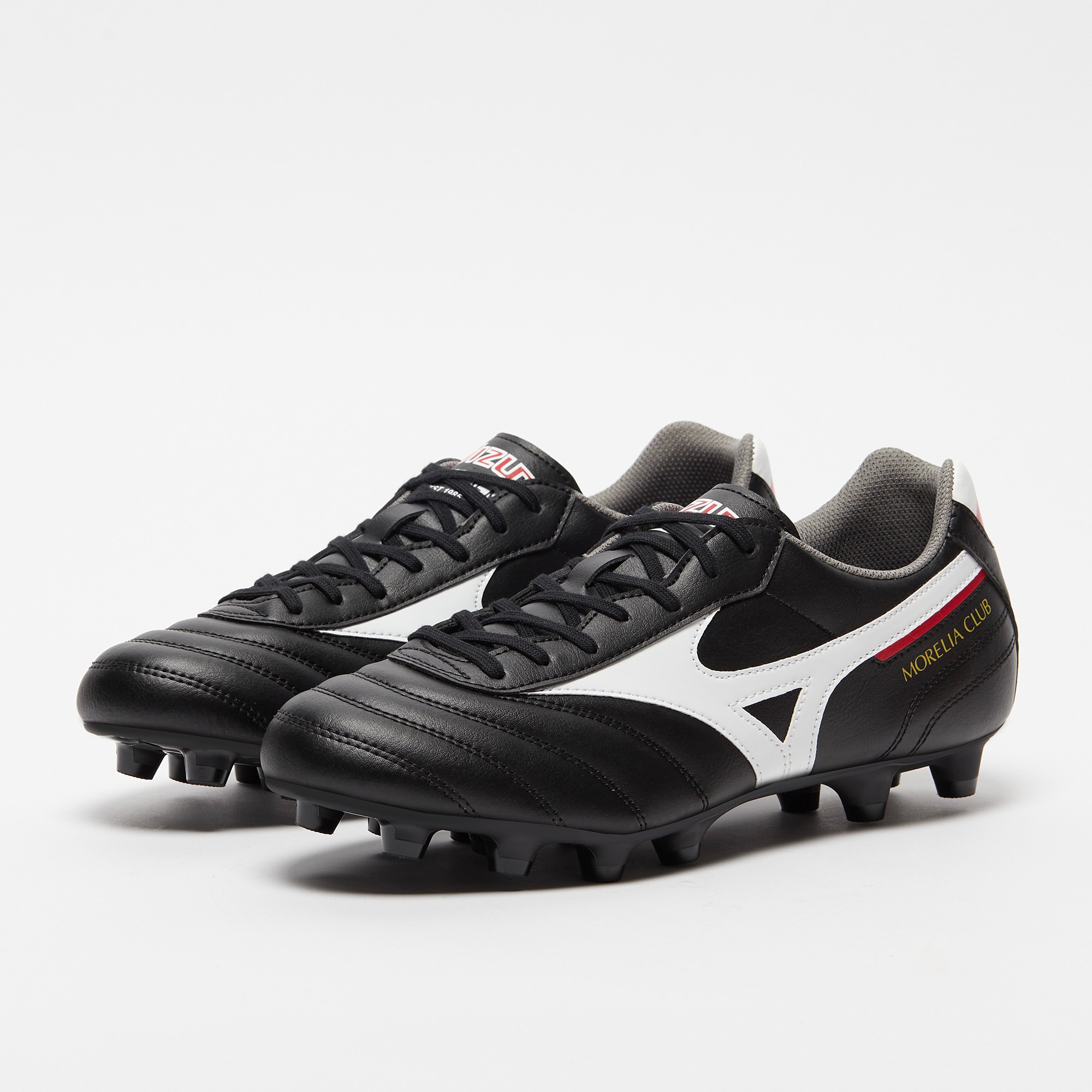 Mizuno Morelia II Club Firm Ground - Black/White/Chinese Red