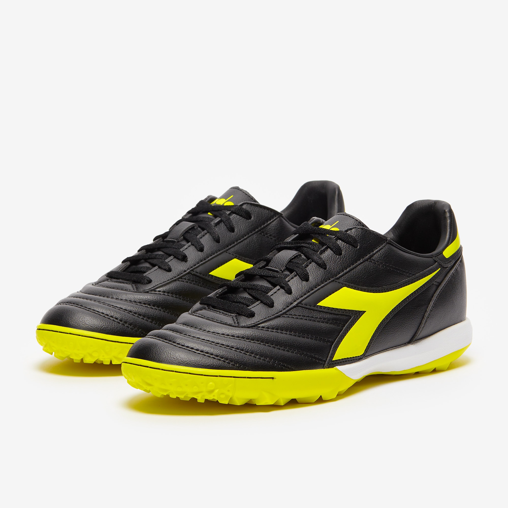 Diadora Brasil Academy TF - Black/Fluo Yellow - Adult Cleats |
