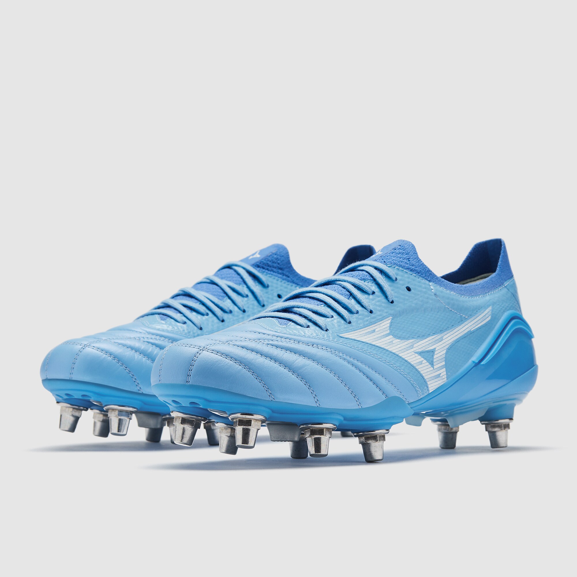 Mizuno Morelia Neo IV B Elite SI Rugby Boots - Celeste/White