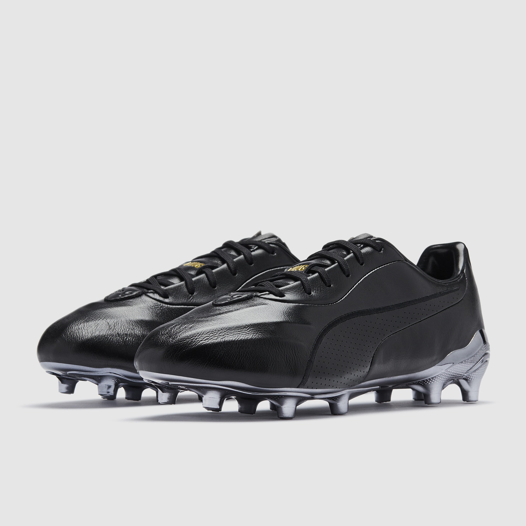 Puma King Platinum Firm Ground - Black/Black - Adult Cleats |