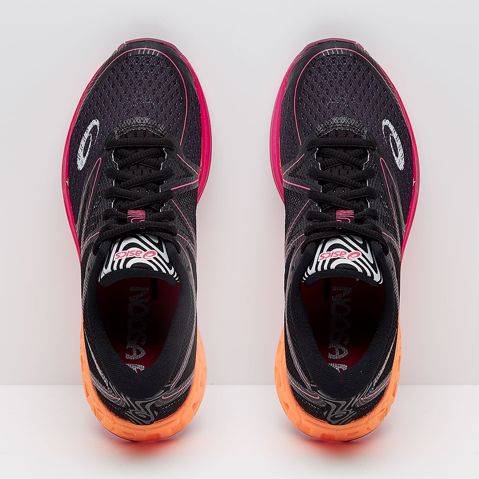 Asics Womens Gel-Noosa FF Black/Hot Orange/Pink Peacock Womens