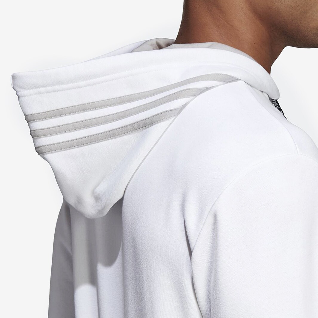 adidas Real Madrid 2018/19 FZ Hoodie - White/Grey Two - Mens