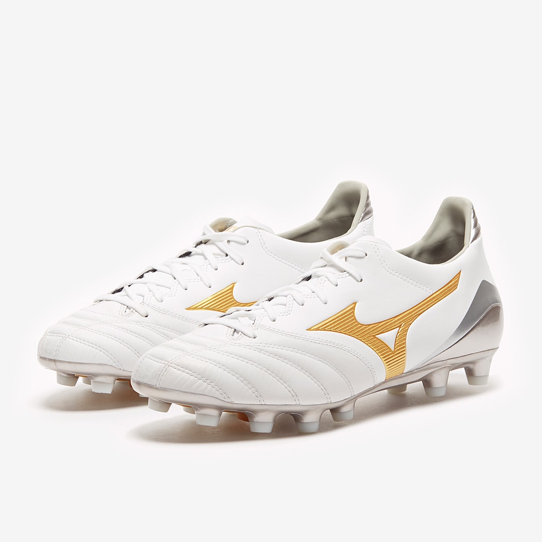 Mizuno Morelia Neo2 ゴールド 26センチ Mizuno Morelia Neo II K-Leather FG - White/Gold - Firm