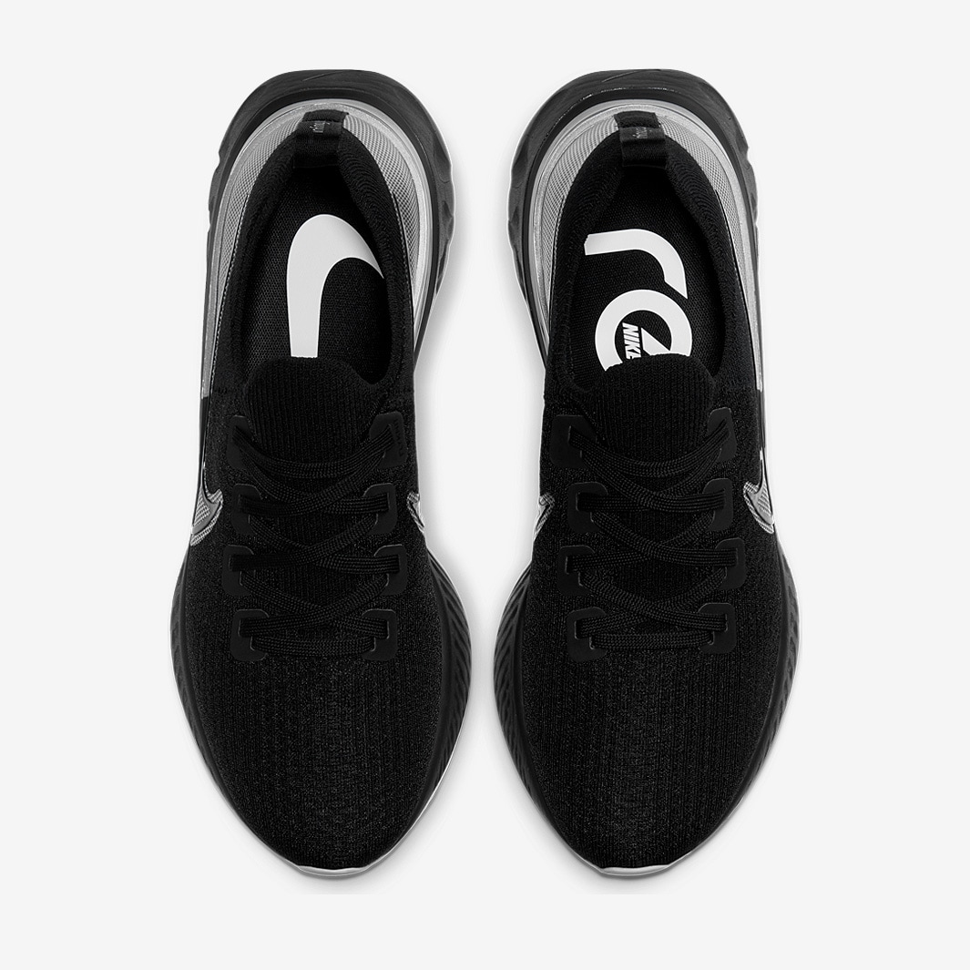 Nike React Infinity Run Flyknit - Black/Black-Metallic Silver-Dark