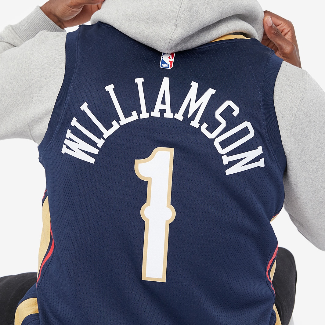 Men's Nike Zion Williamson Navy New Orleans Pelicans Swingman Sponsor Patch  Replica Jersey - Icon Edition