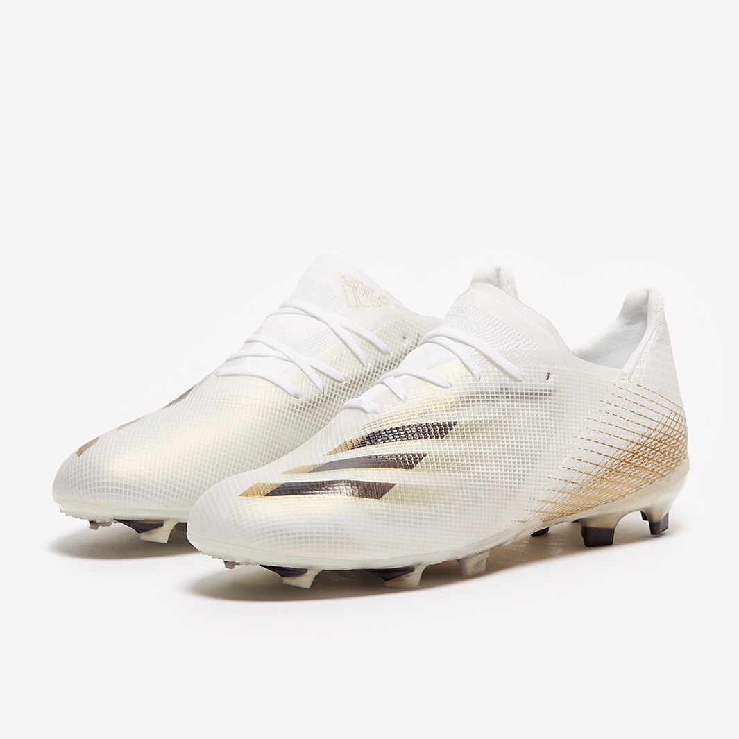 adidas Kids X Ghosted .1 FG - White/Core Black/Metallic Gold