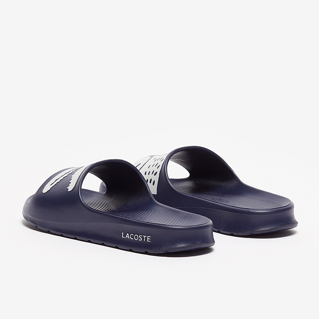 lacoste croco slide white