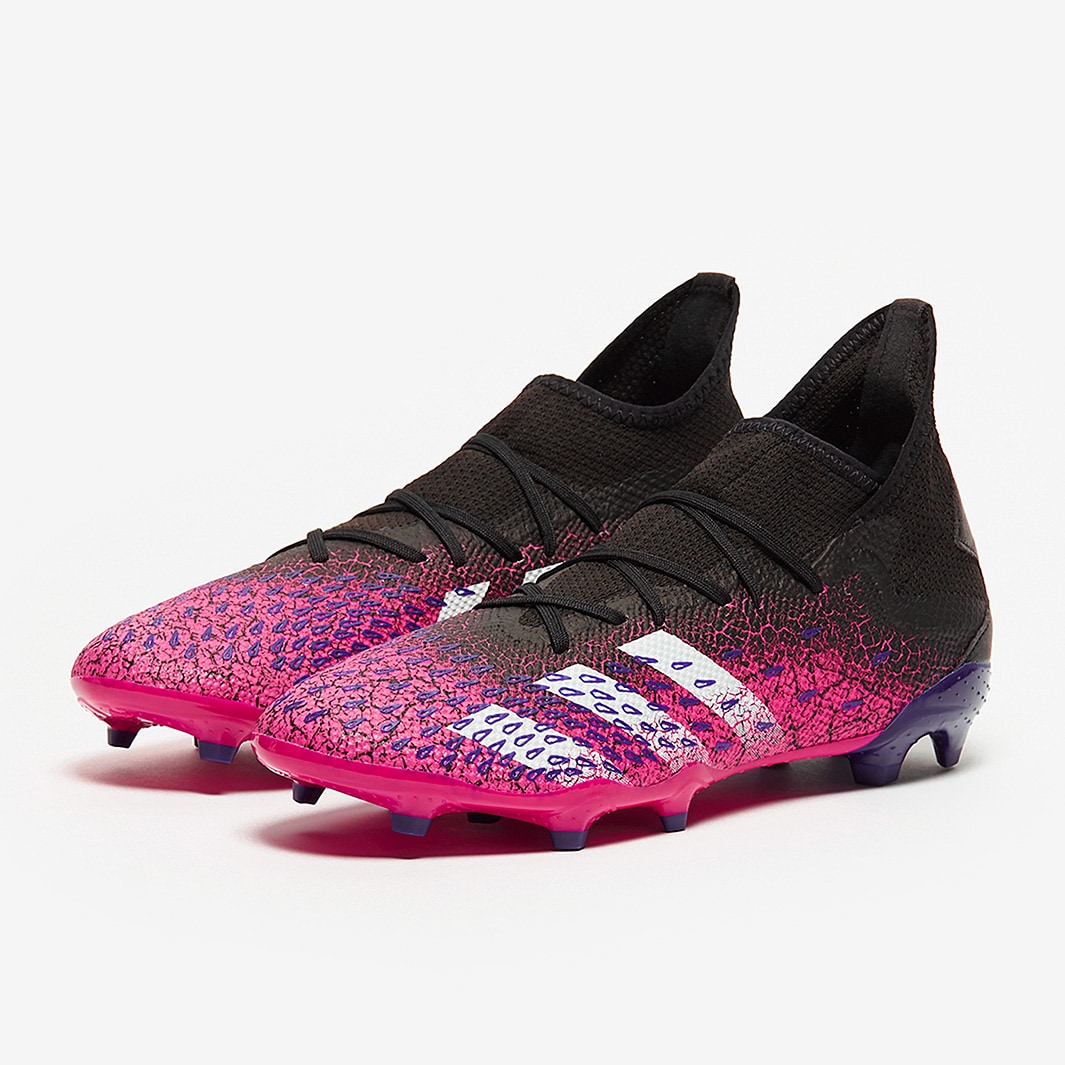 Adidas Predator Freak 3 FG Nero Core Bianco Rosa Shock Campi