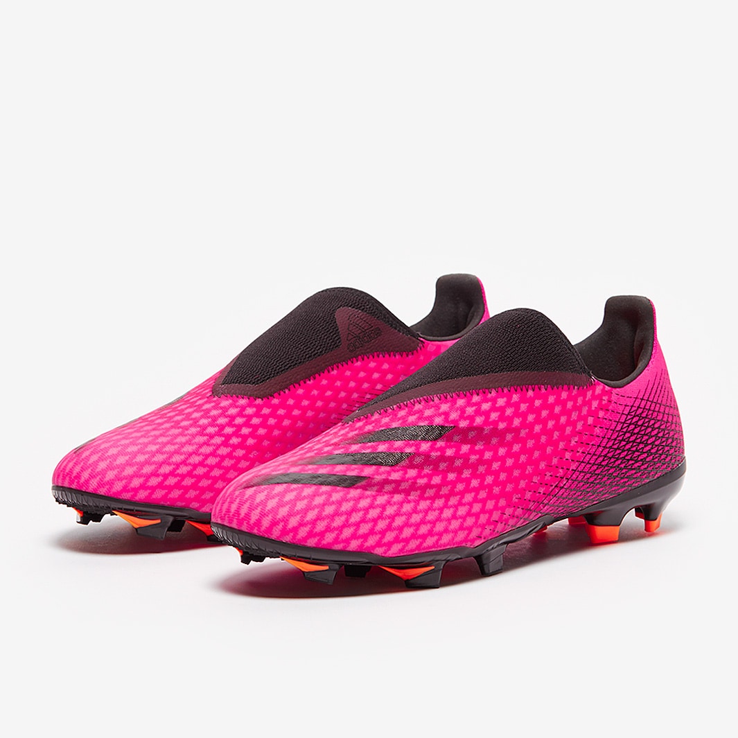 Adidas X Ghosted 3 Laceless Fg Shock Pink Core Black Screaming Orange