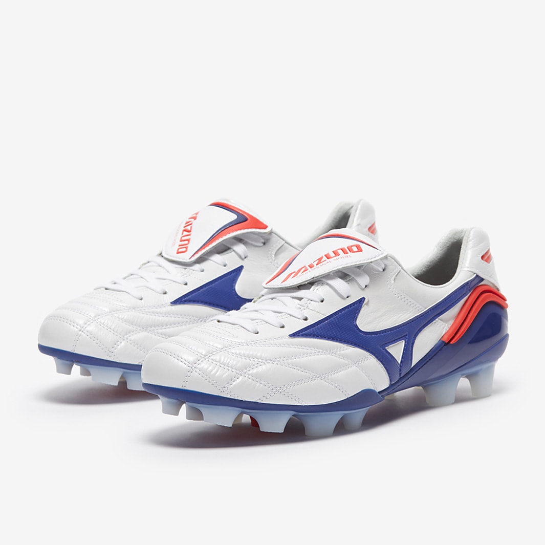 Mizuno Morelia Wave Japan - White/High Risk Red - Mens Soccer Cleats |