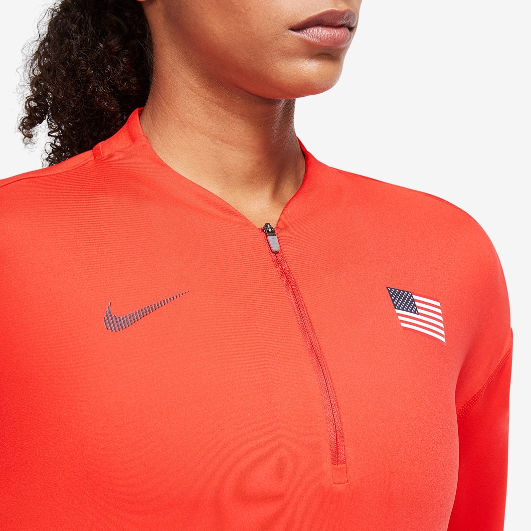 Buy Nike Women's Dri-FIT Swoosh Mock-Zip Sports Bra Red in Kuwait -SSS