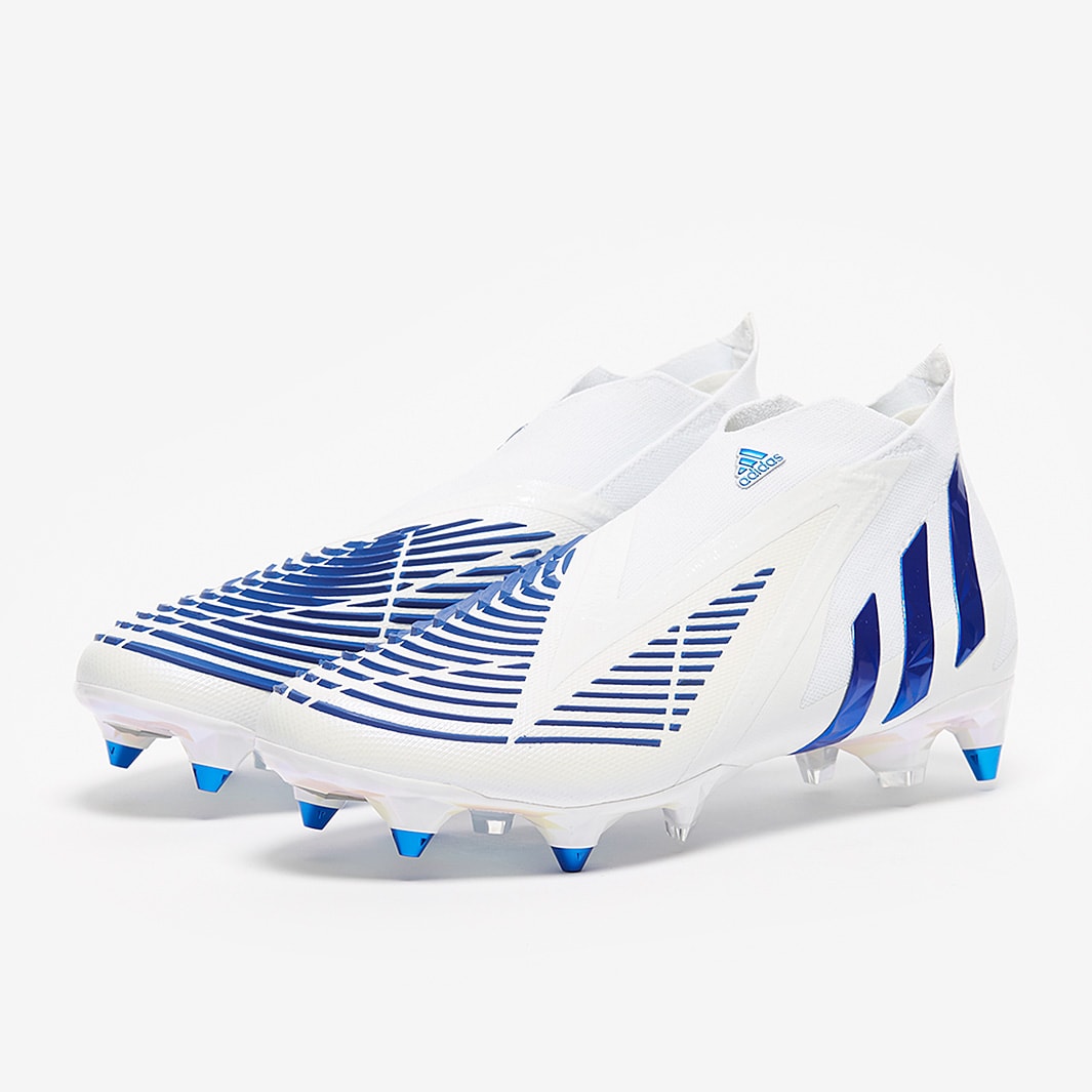 adidas Predator Edge+ SG - White/Hi-Res Blue/White - Mens Boots